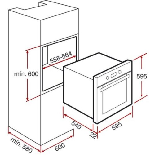 Kích thước lò nướng Teka HS 635