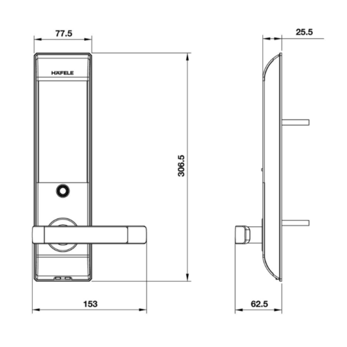 Khóa Điện Tử EL7500 Hafele 912.05.728 4 kich thuoc khoa dien tu el7500 hafele 91205728