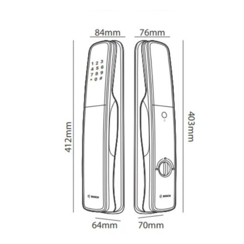 Khóa cửa thông minh Bosch EL800A EU Gray 3 Kích thước khóa cửa thông minh Bosch EL800A EU Gray