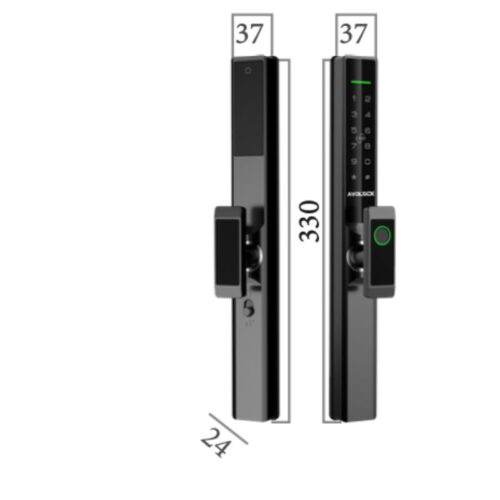 Kích thước khóa cửa điện tử Avolock AN-383-B