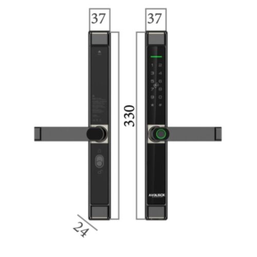 Kích thước khóa cửa thông minh Avolock AN-394-B